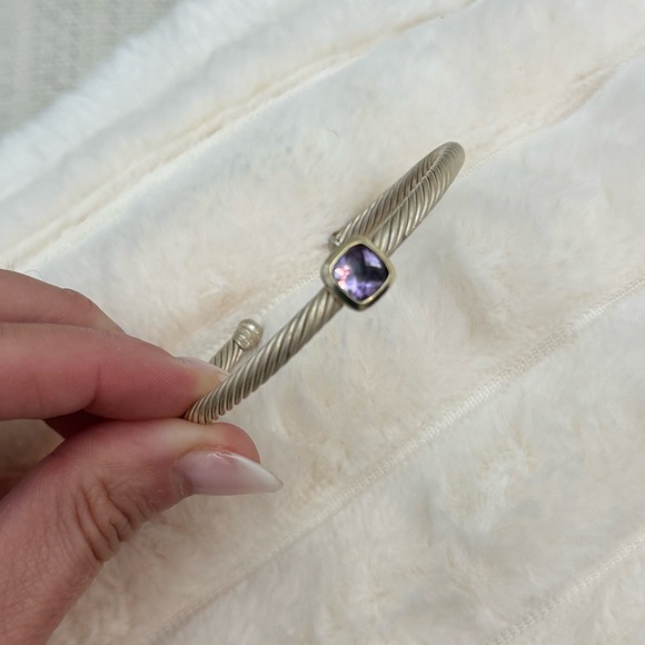 DAVID YURMAN Sterling Silver Amethyst 4mm Noblesse Cable Bracelet - Picture 8 of 15